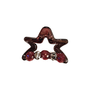 安哥拉红高级感五角星抓夹女中号后脑勺盘发鲨鱼夹子发夹发卡发抓