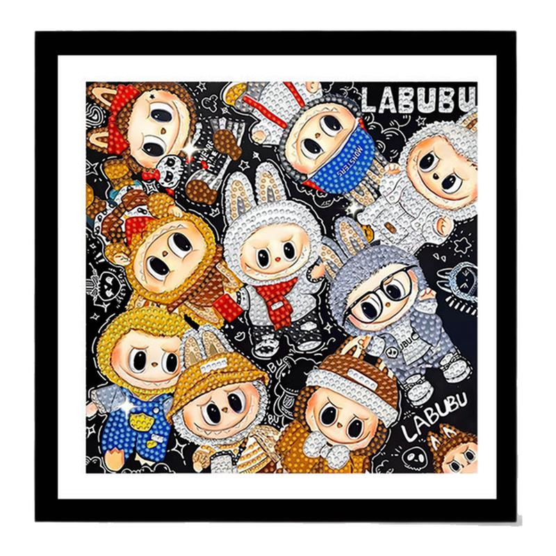 2025新款labubu钻石贴画卡通diy手工儿童卧室治愈生日礼物装饰画
