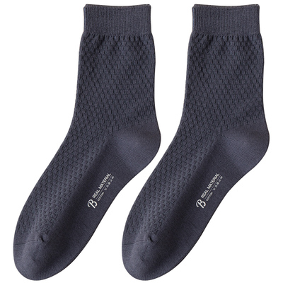 100%纯棉抗菌防臭男士中筒袜