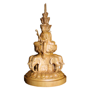 香樟木木雕十方普贤家用延命普贤峨眉金顶普贤摆件 圣造