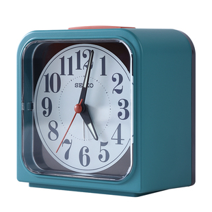 SEIKO精工时韵小方钟静音夜光贪睡儿童卧室小闹钟创意迷你钟表