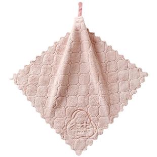 茶花可爱擦手巾厨房擦手毛巾挂式卫生间吸水加厚抹布家用儿童手帕