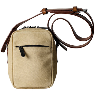 吉卡尼帆布牛皮斜挎包竖款手机包胸包男相机包休闲百搭通勤小背包
