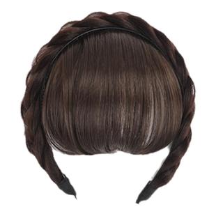 空气刘海假发发箍女真发一体自然遮白发头顶贴片头箍麻花辫子发卡