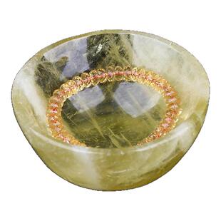 天然黄水晶碗手链消磁净化原石碗净透体桌面招财小摆件招财聚宝盆