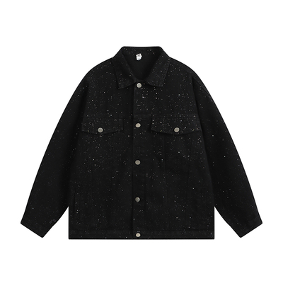 潮牌美式满天星工装牛仔外套男女