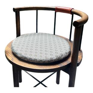 棉麻餐椅垫子坐垫椅子圆形餐桌实木凳子座垫加厚记忆防滑家用四季