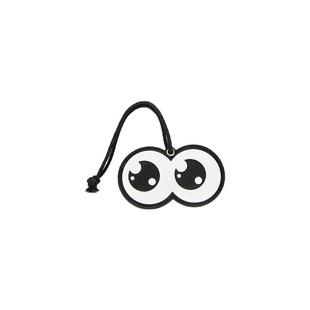 适用龙骧mini包挂件fingerstudio大圆眼睛挂饰真皮质公仔包包配饰