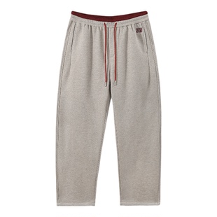 虎牙兄弟本命年红色休闲裤冬季男士加绒保暖百搭显瘦弯刀裤18-516