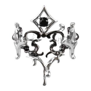 APARTOFME原创纯银戒指开口可调复古宫廷风高级感暗黑锆石食指戒