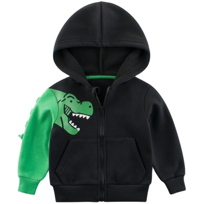 韩版卫衣恐龙加绒保暖连帽童装