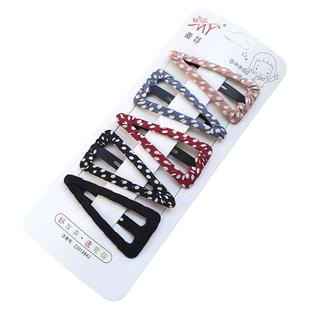 三角形布艺发夹绕布bb夹黑色简约百搭刘海夹发饰边夹碎发夹掰掰夹