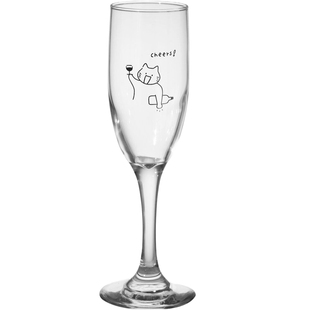 cheers！原创简笔画小奶狗玻璃杯香槟杯红酒杯甜酒杯氛围感高脚杯