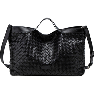 “手工编织独有的生命力”牛皮斜挎包大容量通勤单肩包| SFREEYA