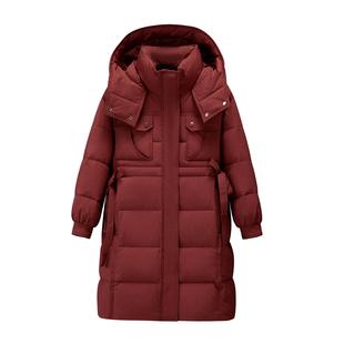 新款巴拉品儿童羽绒服女童长款过膝加厚冬季极寒大童三防保暖外套