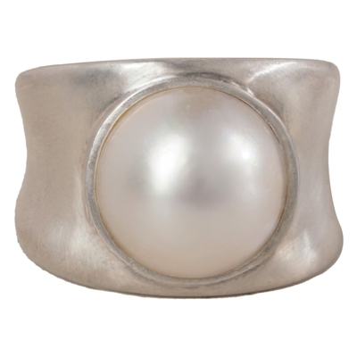 LOPHNE马贝珠闭口宽戒指