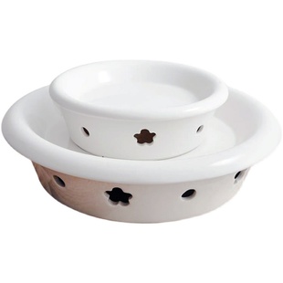 陶瓷明炉保温鱼盘干锅酒精蜡烛加热圆形炉菜盘子酒店餐具梅花炉