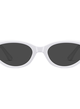 镜音白色猫眼墨镜女款2026新款方圆脸高级感窄框太阳眼镜防紫外线