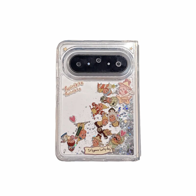 可爱闪粉流沙星星全包防摔手机壳