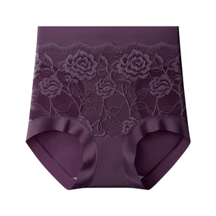UFEEL高腰无痕内裤女新品玫瑰花卉收腹内裤舒适三角内裤女86556