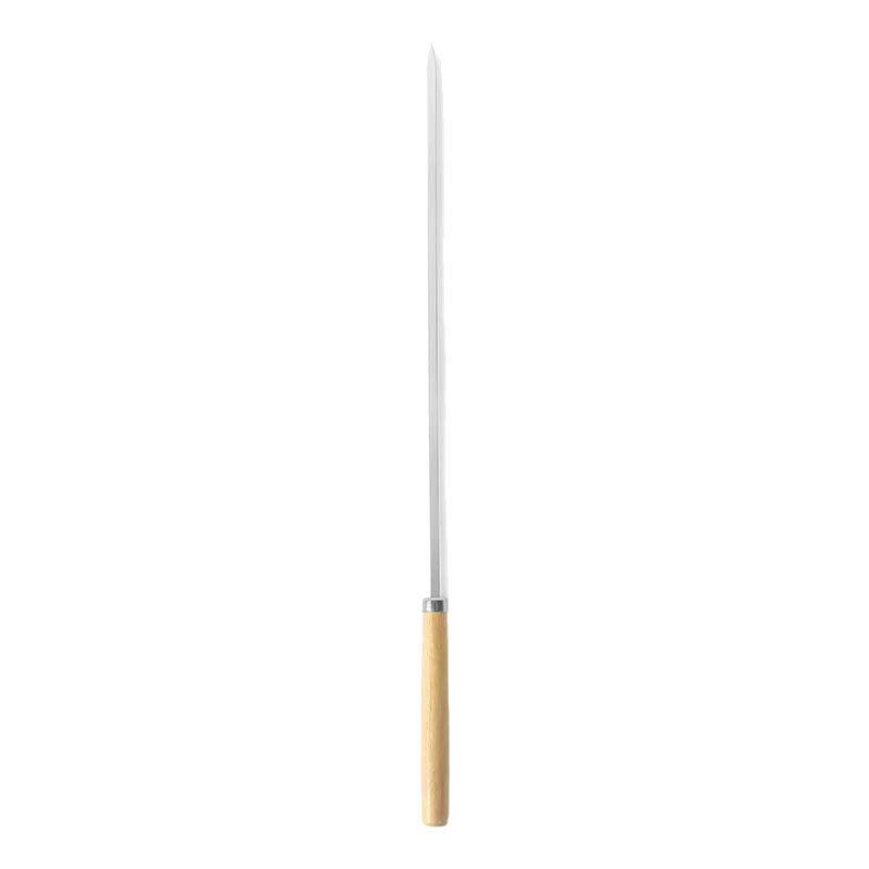 木柄扁签签子羊肉串烤肉工具烤串用品铁签子扁签配件烧烤针