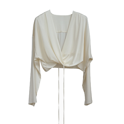 宽松简约长袖桑蚕丝设计感衬衣