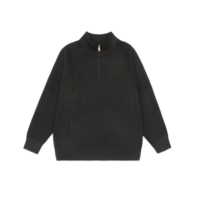 CHANMONTH美式复古半拉链毛衣