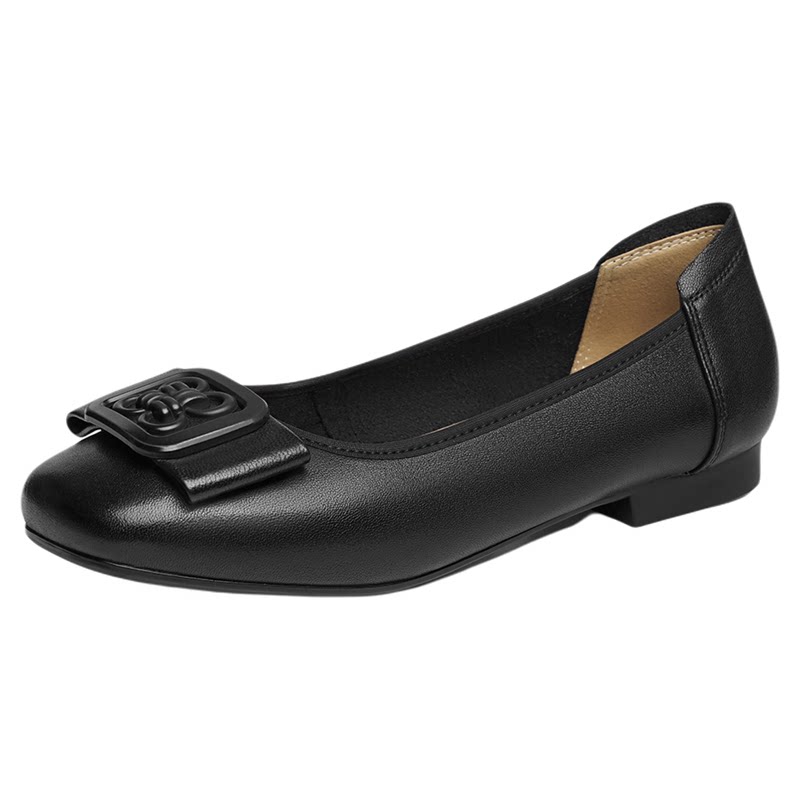 红蜻蜓超软羊皮平底妈妈鞋