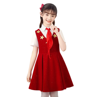 元旦儿童大合唱团演出服红歌小学生爱国演讲比赛朗诵表演服装礼服