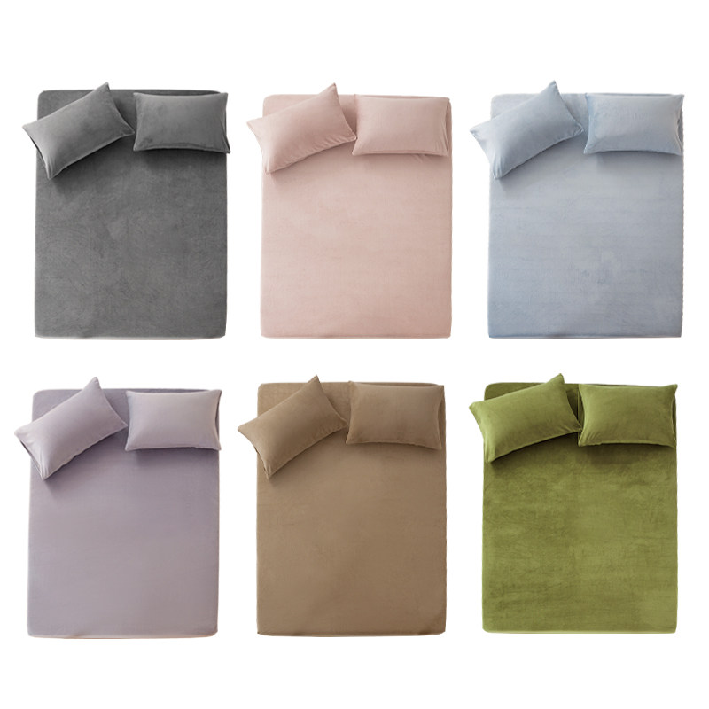 皇冠暖绒床笠/三件套秋冬加厚牛奶绒珊瑚绒保暖床垫罩床垫保护罩