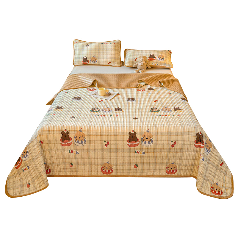 秋冬一面全棉一面宝宝绒床盖三件套夹棉榻榻米加厚床单褥子可机洗