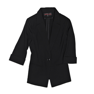 黑色职业时尚工作服气质半袖正装西装外套七分中袖女西服套装春夏