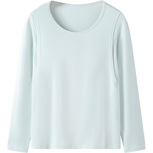 哺乳上衣t恤孕妇长袖莫代尔春夏季喂奶免穿内衣月子服潮妈可外穿