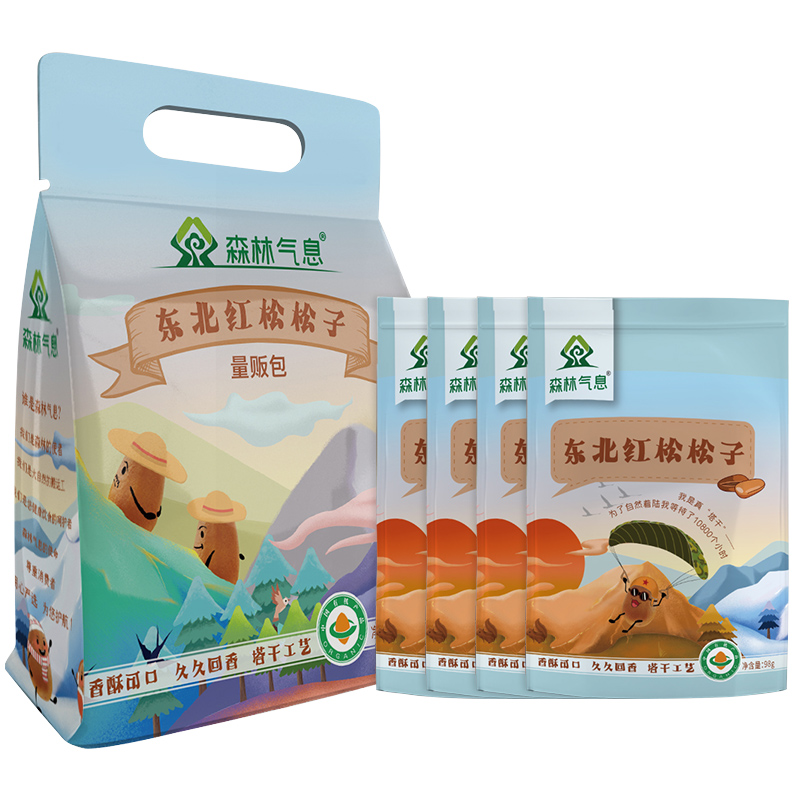 森林氣息新貨松子?xùn)|北手剝大顆粒有機(jī)紅松子開(kāi)口松子孕婦零食392g
