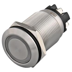 19mm/22mm金属按钮开关自复位带灯加长防水圆形自锁螺丝脚12V220V