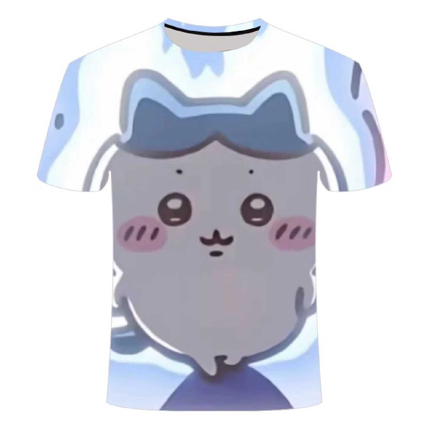 吉伊卡哇衣服chiikawa3D印花短袖t恤男女学生情侣装圆领上衣儿童
