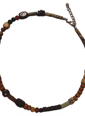 天然木质项链女禅意手工串珠百搭