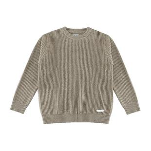 朴术男装秋冬季新款日系复古慵懒风立体竖条纹肌理感针织衫毛衣男