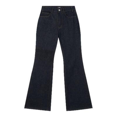 Oneup原牛复古休闲修身高腰弹力显瘦小个子微喇叭牛仔裤女长裤子