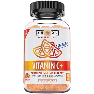 美国直邮Zhou Nutrition Vitamin C+ 橘子味维生素c+素食营养补剂