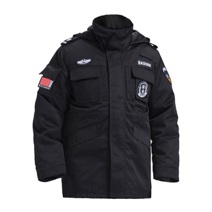 原版中长保安工作服冬装加厚保安棉服冬季棉袄安保棉服男女防寒服