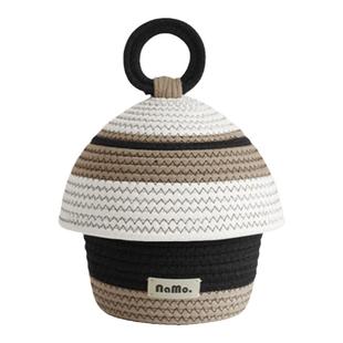 纳茉【糖果屋】手工编织收纳筐拼色置物篮桌面杂物玩具收纳整理筐