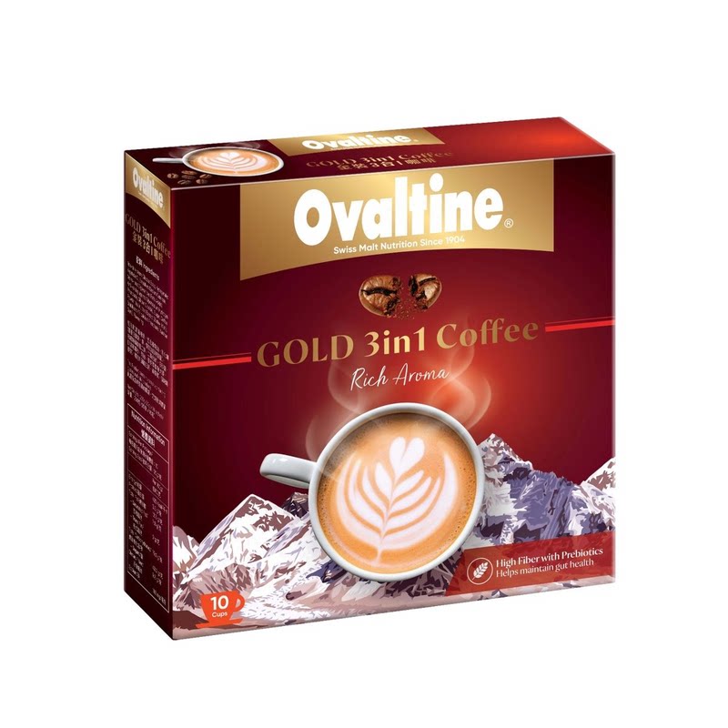 Ovaltine阿华田金色三合一即饮咖啡速溶混合包20gx10杯装200g进口