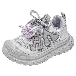 安奈儿女童鞋2026新款春秋季网面透气女孩软底轻便跑步儿童运动鞋