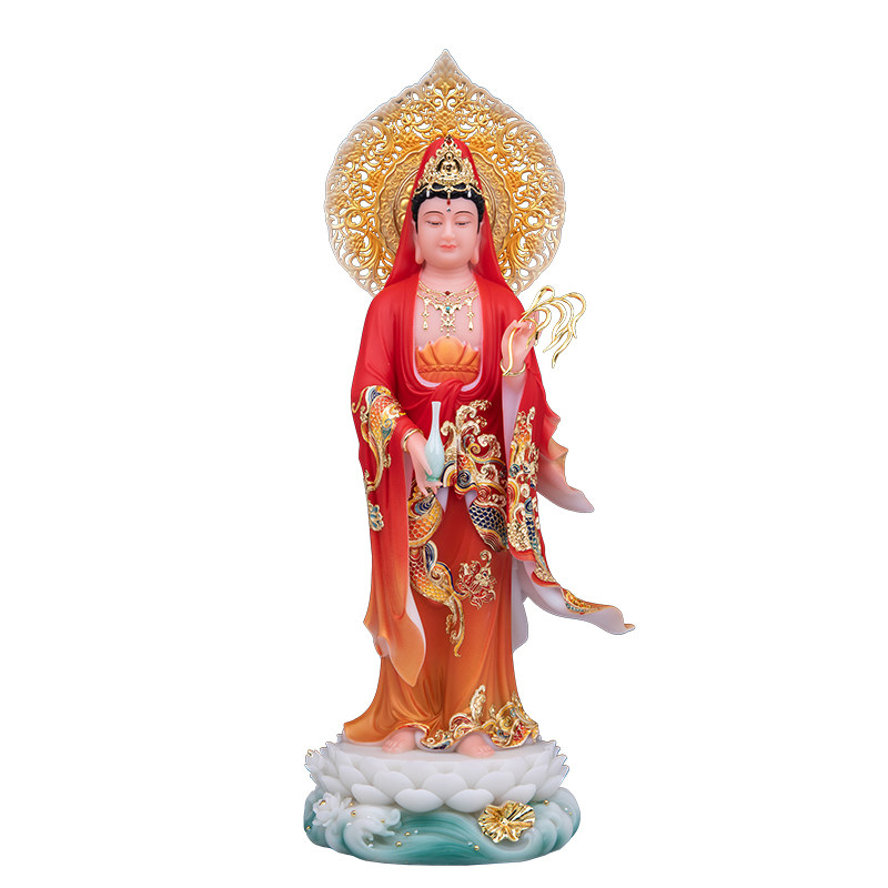 汉白玉西方三圣佛像供奉摆件