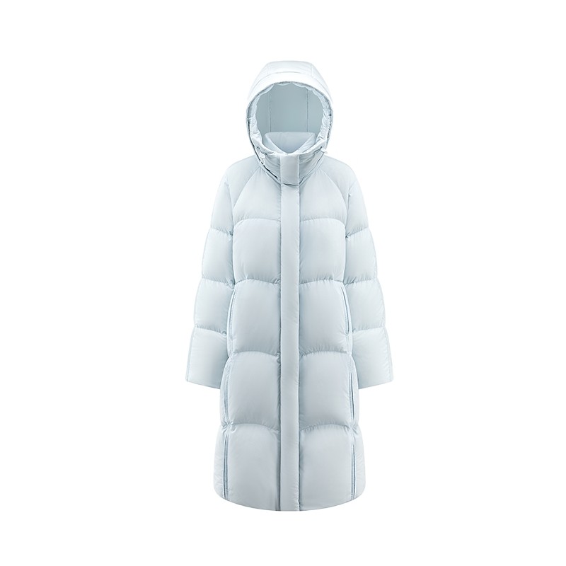 艾莱依2025秋冬新款长款大被子羽绒服立体连帽设计加厚高充绒外套