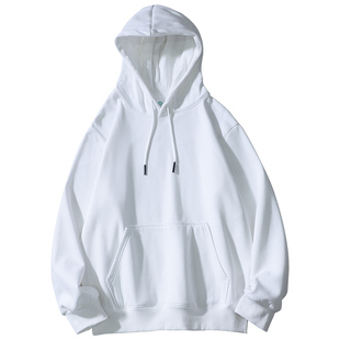 简约基础款重磅连帽卫衣男女冬季纯色潮牌美式宽松加绒保暖厚外套