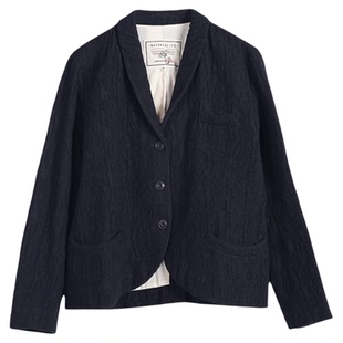 ZOLLE因为羊毛混纺肌理感短款秀款西装短款外套