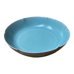 宋式审美汝瓷汝窑仿古豆绿张公巷釉手工葵口洗盘紫砂壶壶承干泡台