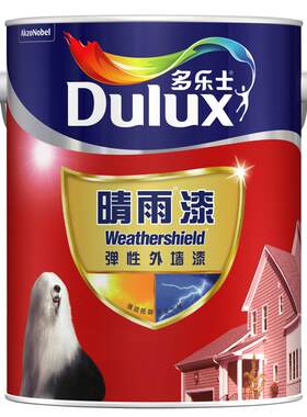 多乐士外墙漆弹性晴雨漆乳胶漆油漆涂料外墙面漆耐候耐水高遮盖5L